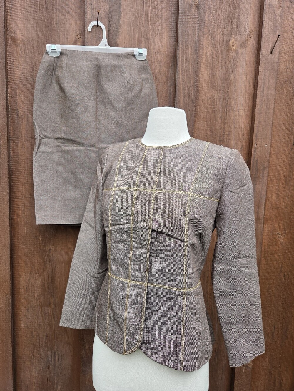 F16. Vintage 60s Fitted Skirt & Jacket Suit Country Set XXS XS